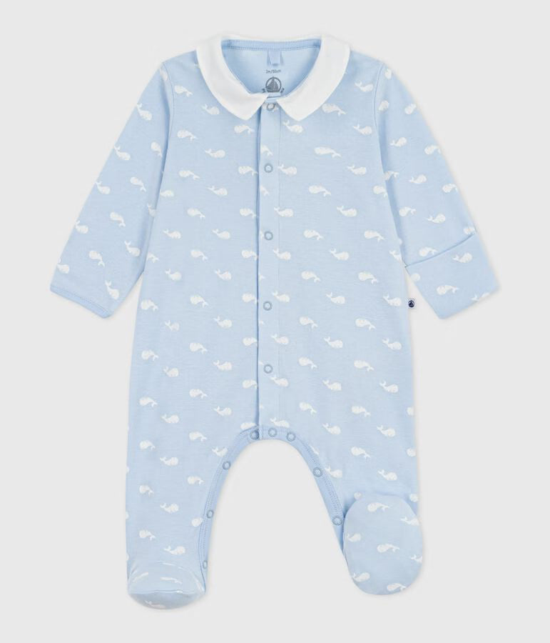 Pyjama bébé en coton à col