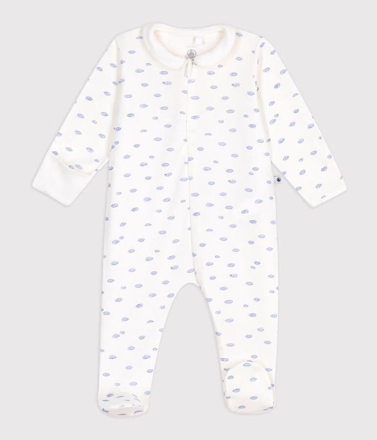 Pyjama zippé bébé en coton à col