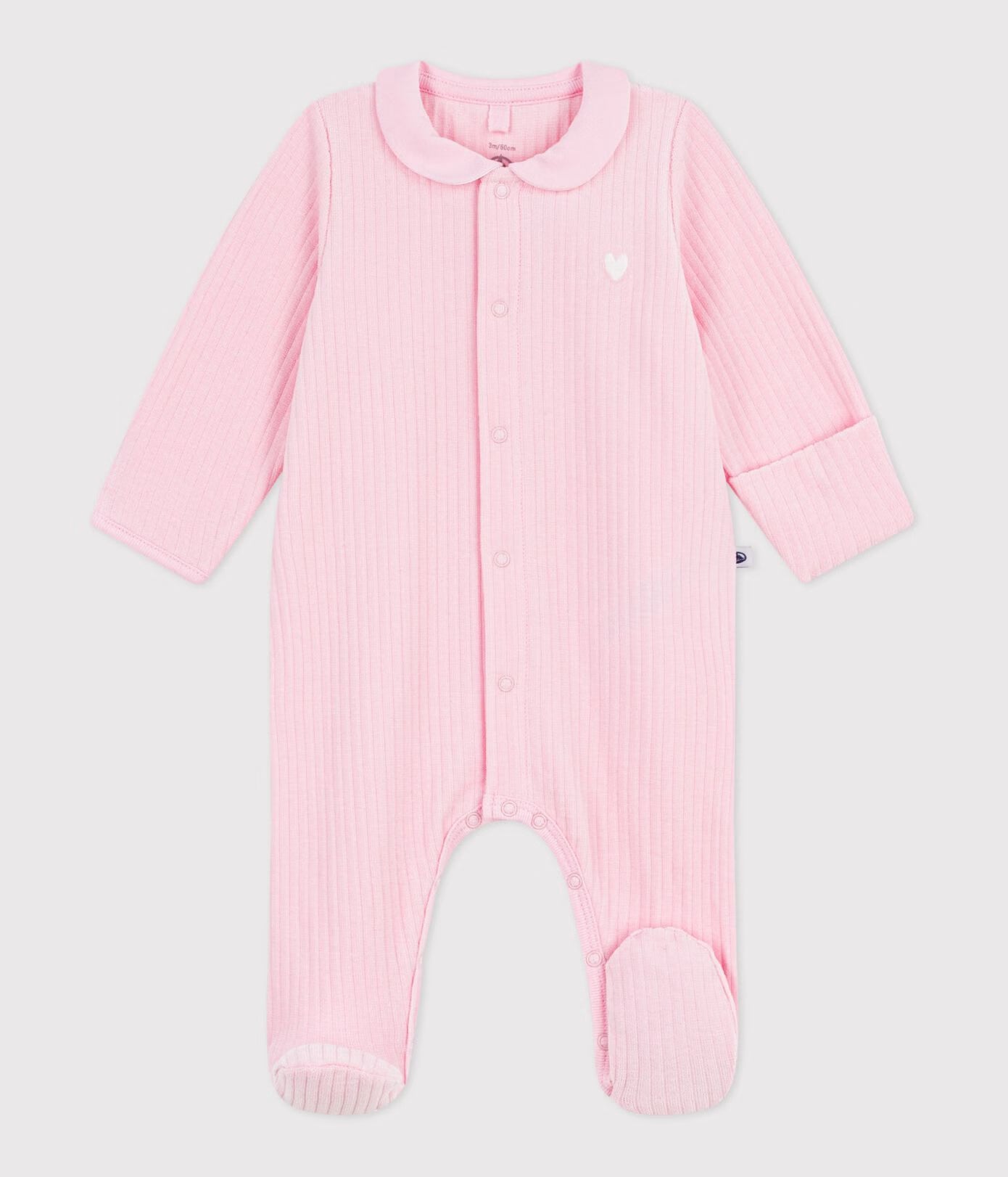 Pyjama bébé en velours à col uni