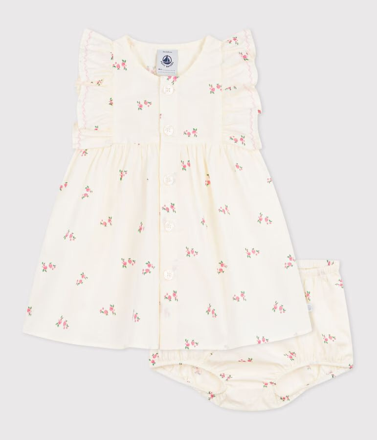 Robe bébé en coton avec son bloomer