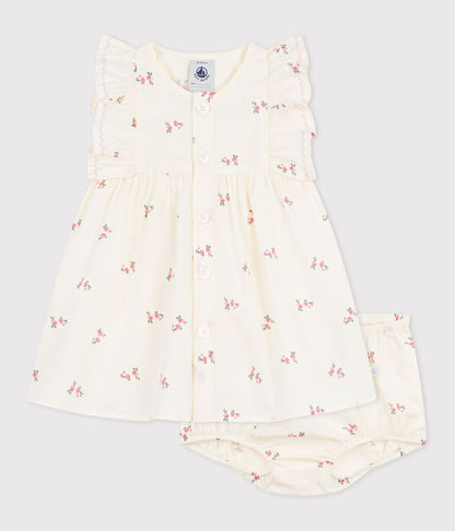Robe bébé en coton avec son bloomer