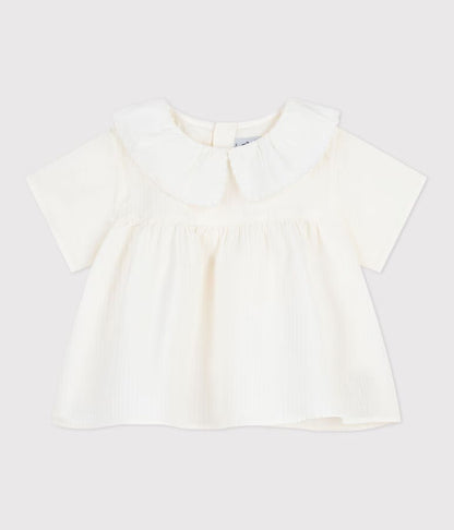 Blouse bébé en coton manches courtes
