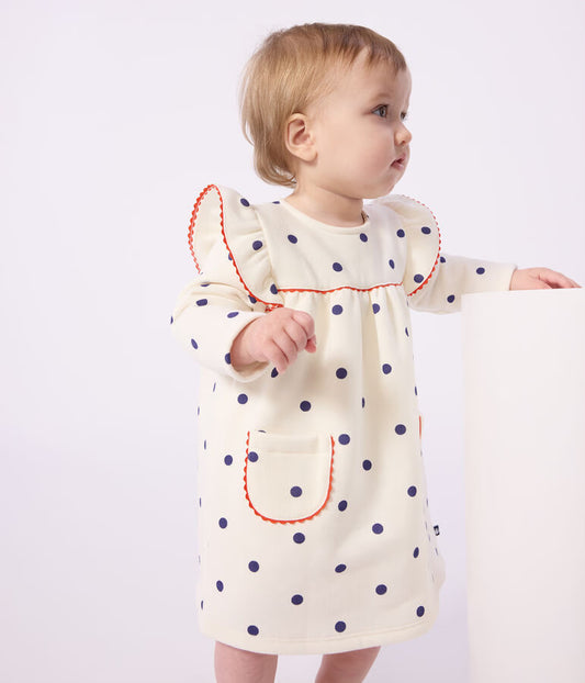 Robe manches longues imprimé pois - Petit Bateau