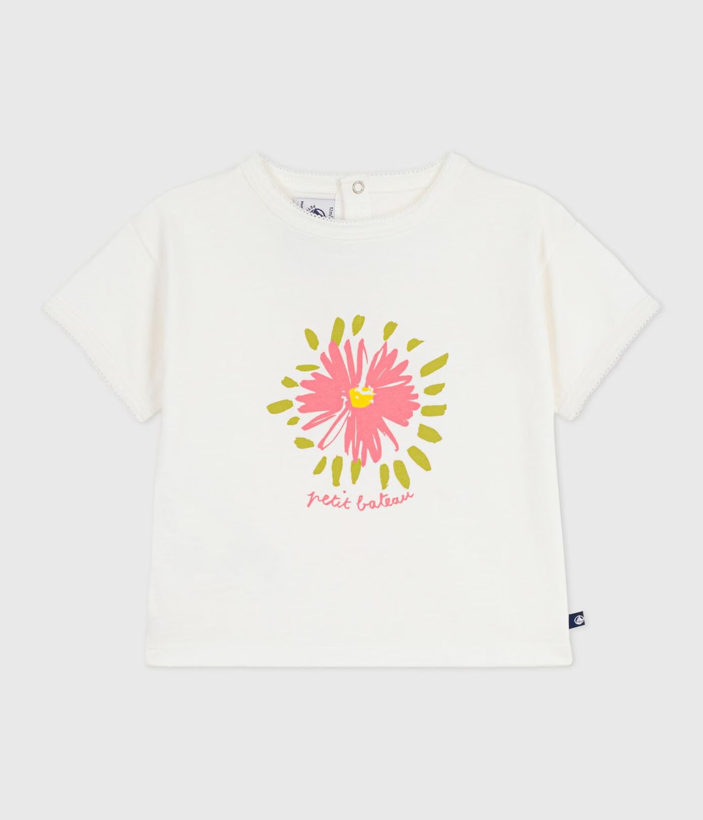 Tee-shirt bébé fille en coton à manches courtes à motif