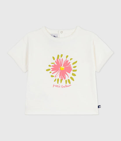 Tee-shirt bébé fille en coton à manches courtes à motif