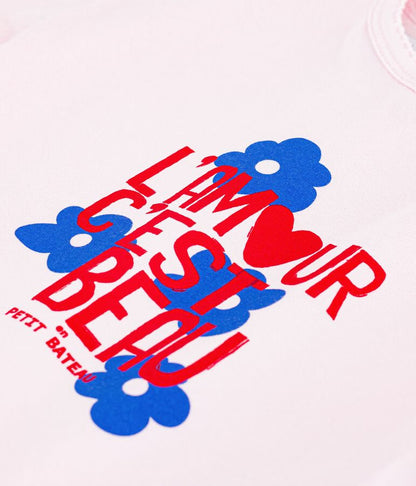 Tee-shirt bébé fille en coton à manches courtes à motif