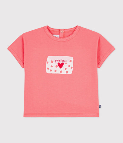 Tee-shirt bébé fille en coton à manches courtes à motif