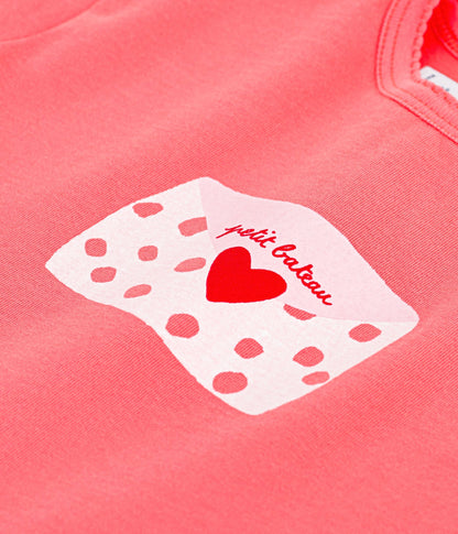 Tee-shirt bébé fille en coton à manches courtes à motif