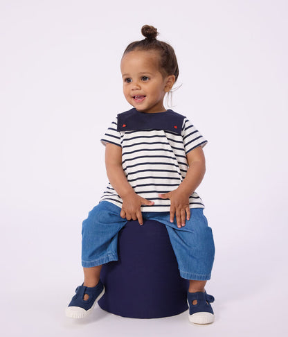 Blouse bébé en coton manches courtes