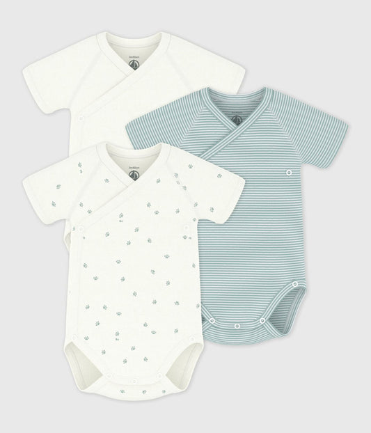 Lot de 3 bodies manches courtes croisés