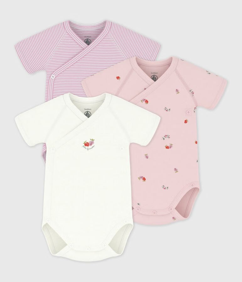 Lot de 3 bodies manches courtes croisés