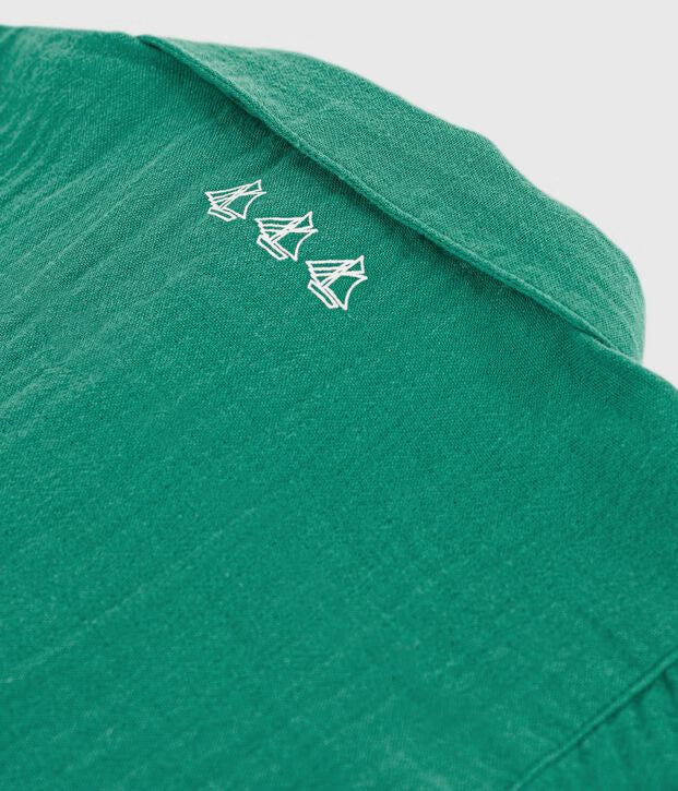 Chemise bébé en coton/lin à manches courtes