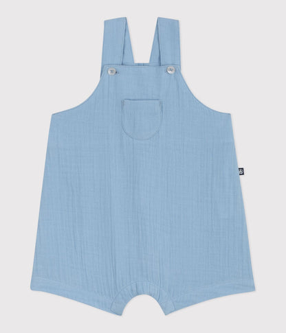 Salopette courte bébé en gaze de coton