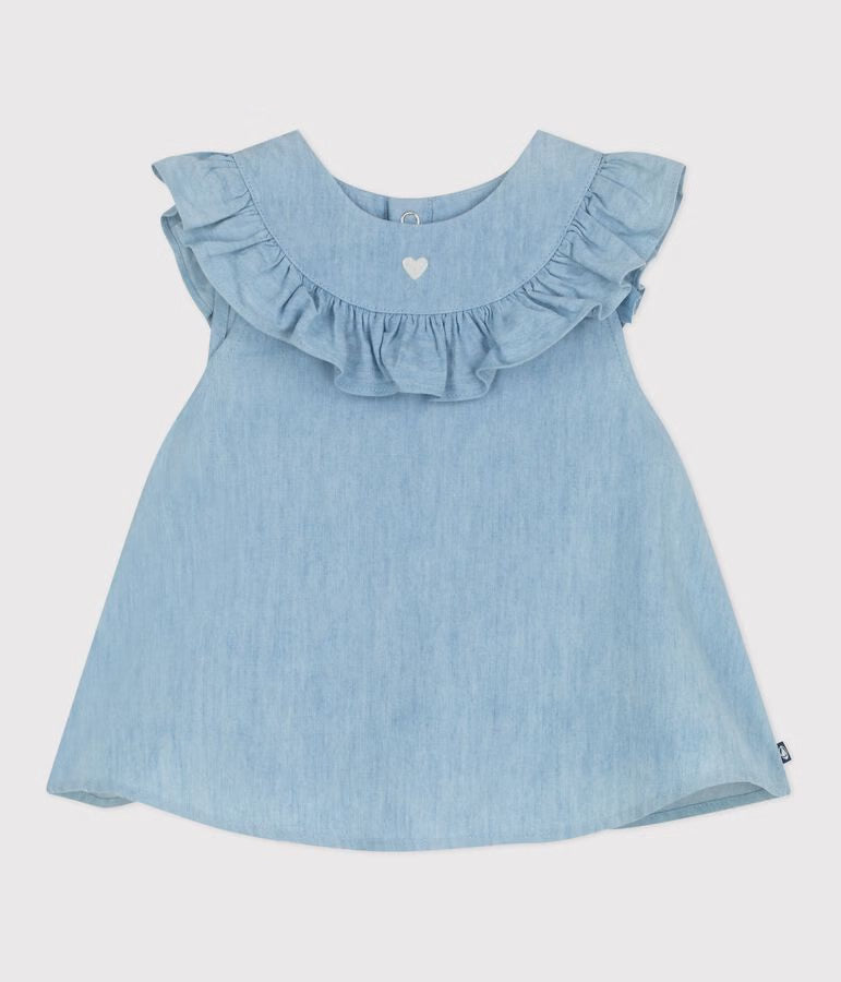 Blouse bébé en coton sans manches en coton