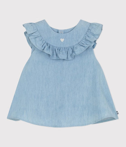 Blouse bébé en coton sans manches en coton