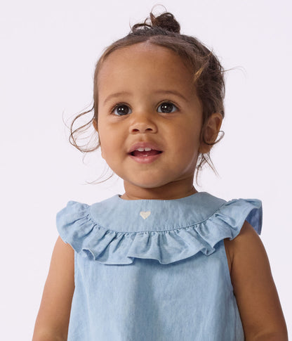 Blouse bébé en coton sans manches en coton