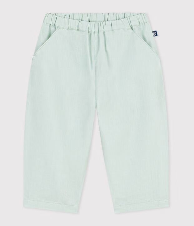 Pantalon bébé en coton/lin