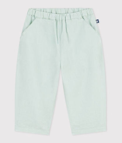 Pantalon bébé en coton/lin