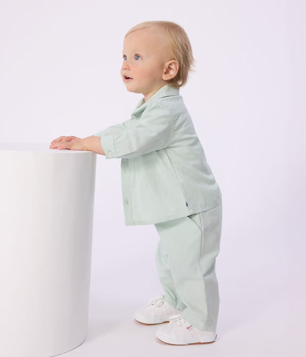 Pantalon bébé en coton/lin