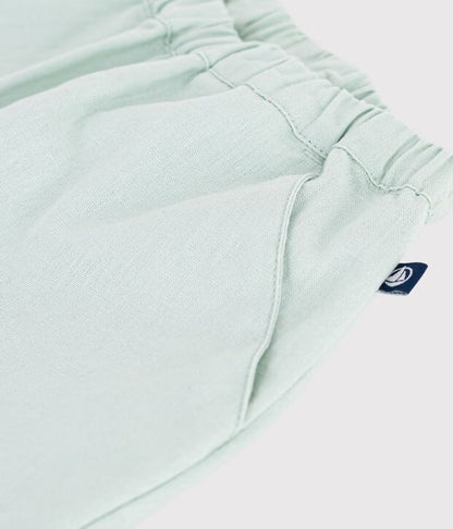 Pantalon bébé en coton/lin