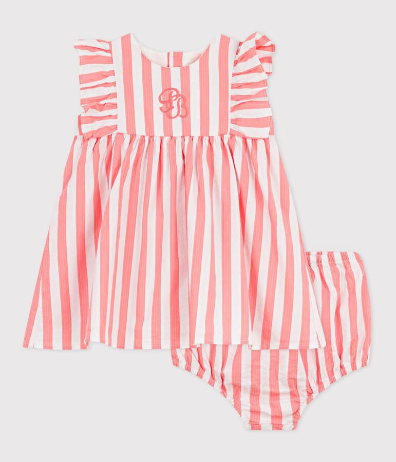 Robe bébé en coton avec son bloomer