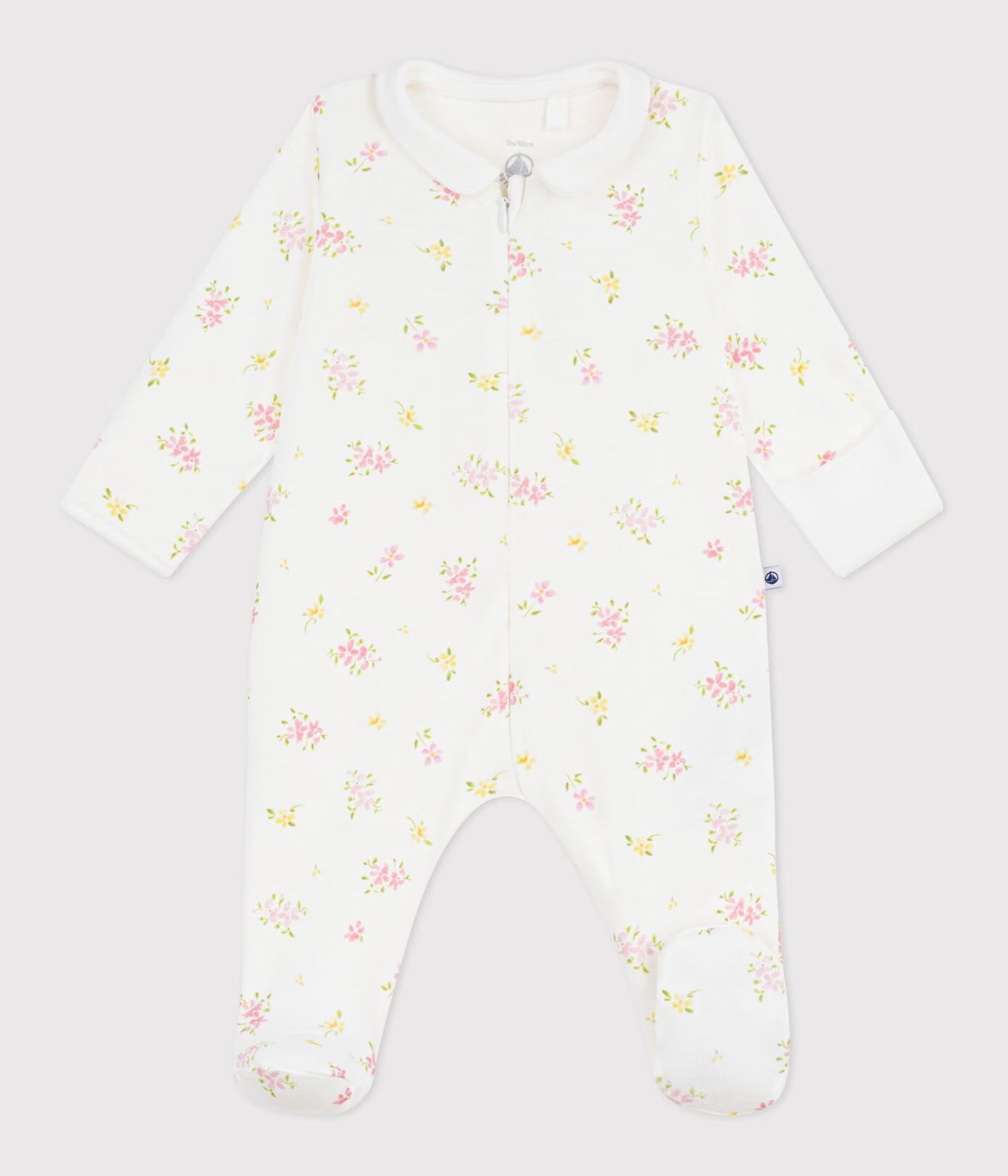 Pyjama zippé bébé en coton à col
