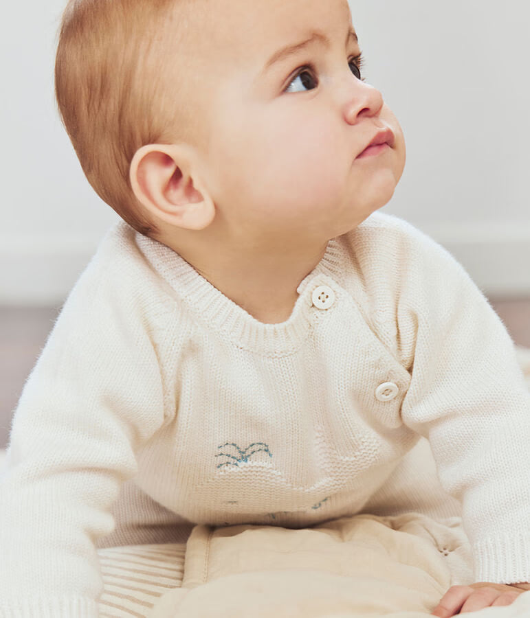 Ensemble 2 pièces bébé en tricot laine et coton