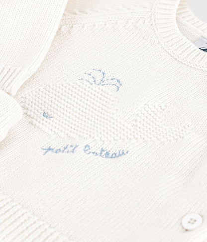 Ensemble 2 pièces bébé en tricot laine et coton