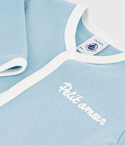 Pyjama bébé en coton uni