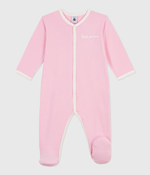 Pyjama bébé en coton uni