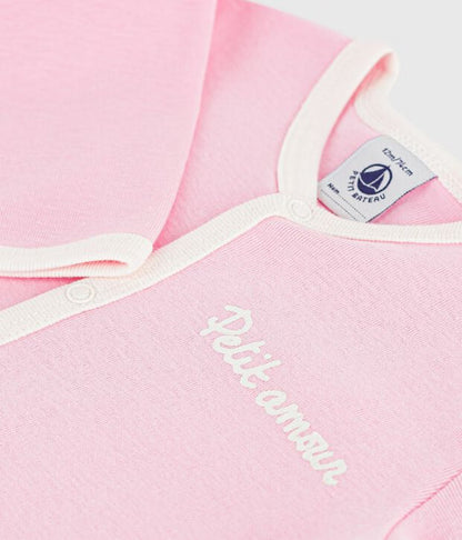Pyjama bébé en coton uni