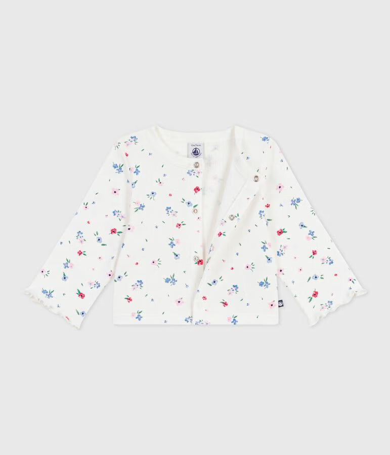 Cardigan en coton imprimé fleurs - Petit Bateau