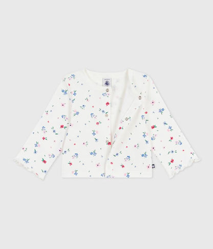 Cardigan en coton imprimé fleurs - Petit Bateau