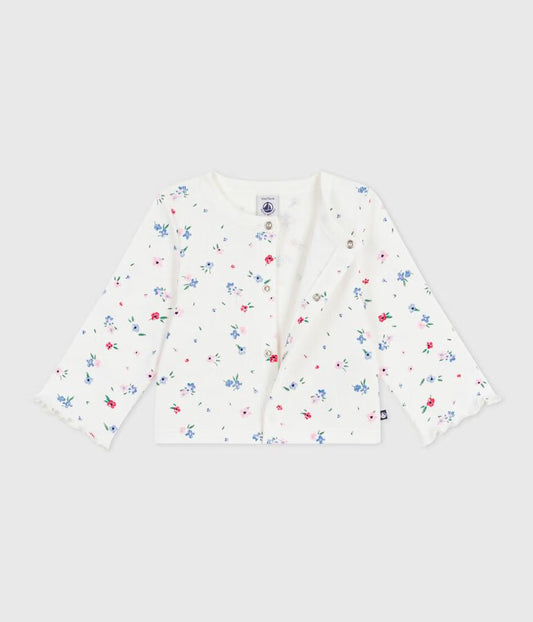 Cardigan en coton imprimé fleurs - Petit Bateau