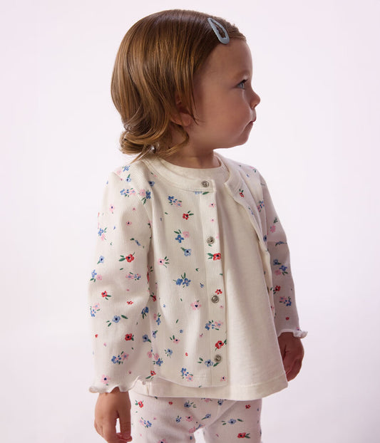 Cardigan en coton imprimé fleurs - Petit Bateau