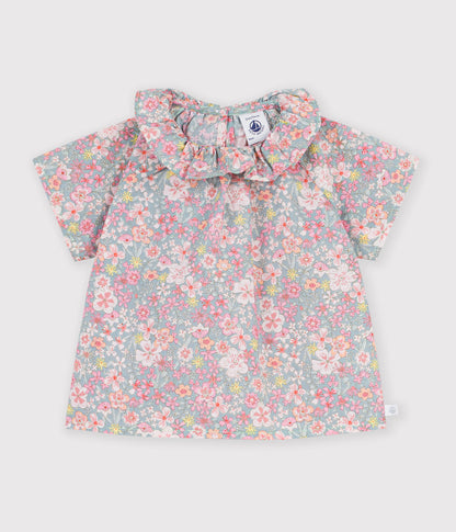 Blouse bébé en coton manches courtes