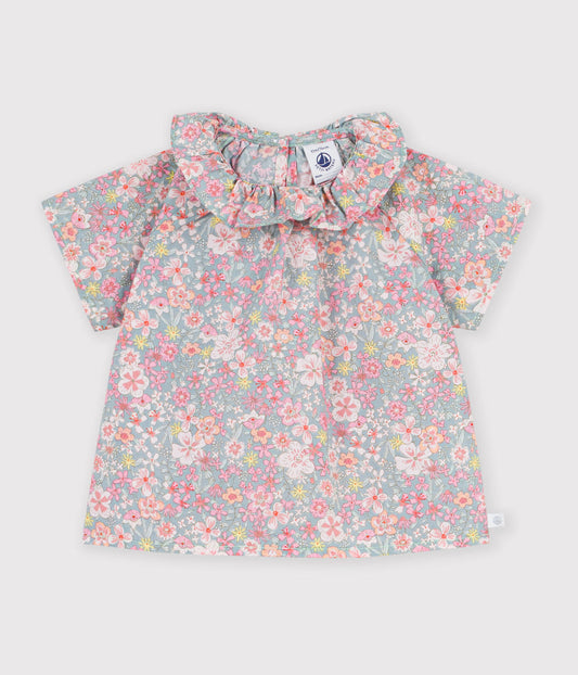Blouse bébé en coton manches courtes