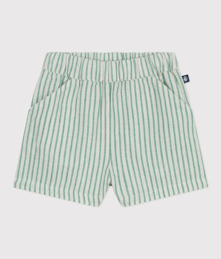 Short bébé en coton et lin