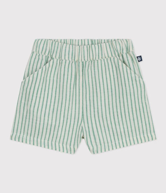Short bébé en coton et lin