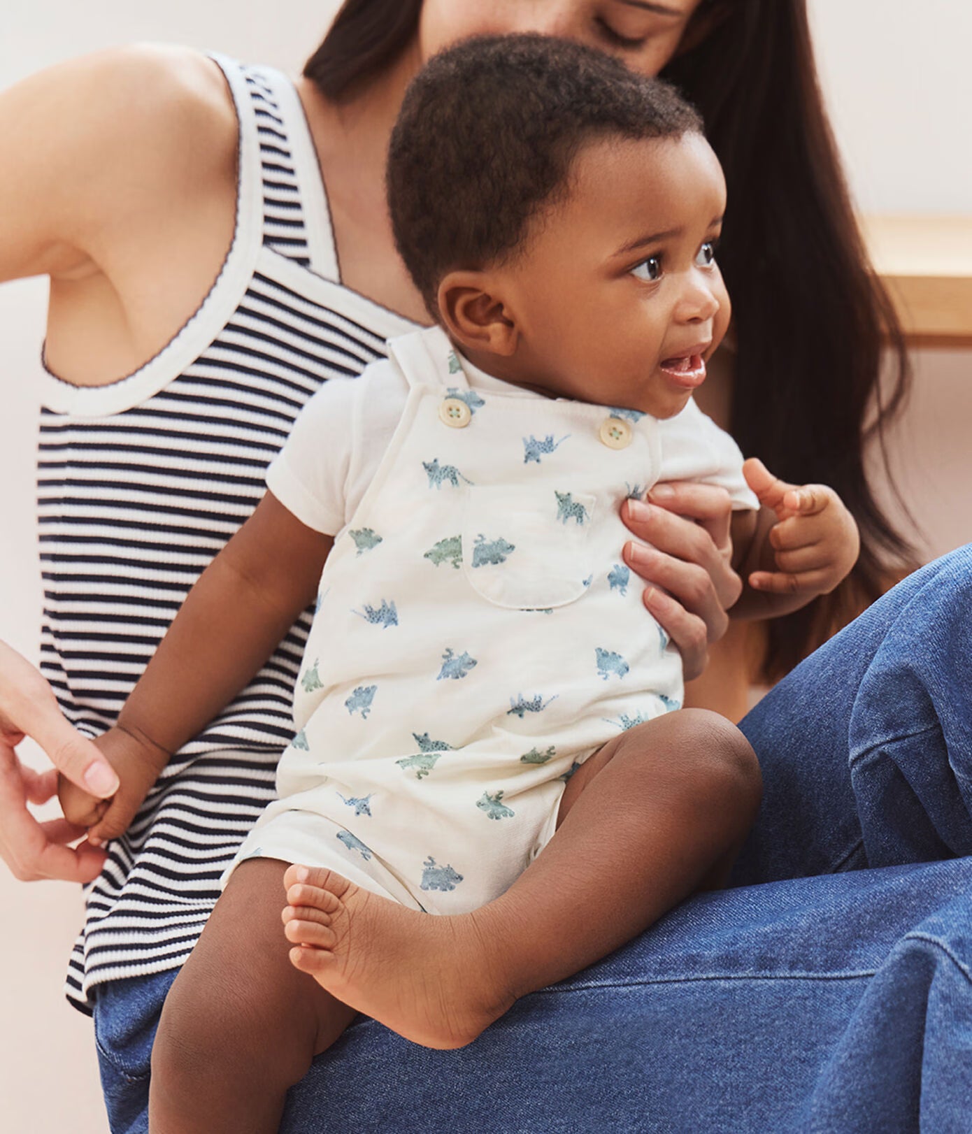 Ensemble salopette/body bébé en coton