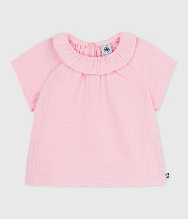 Blouse bébé en coton manches courtes