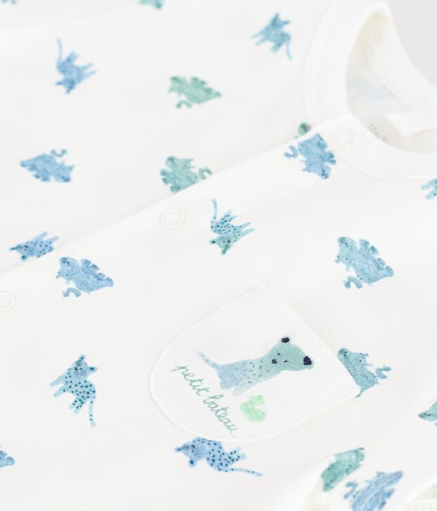 Combinaison courte bébé en coton