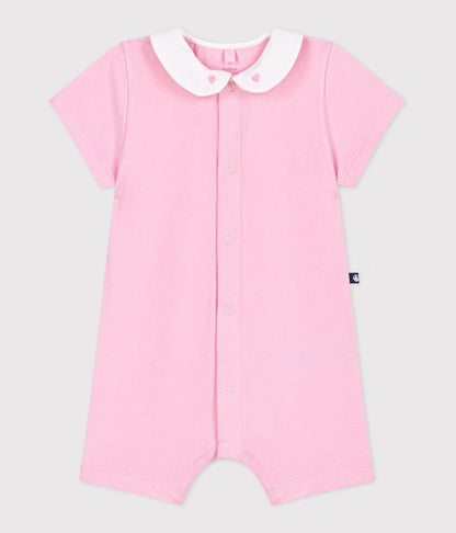 Combinaison courte bébé en coton