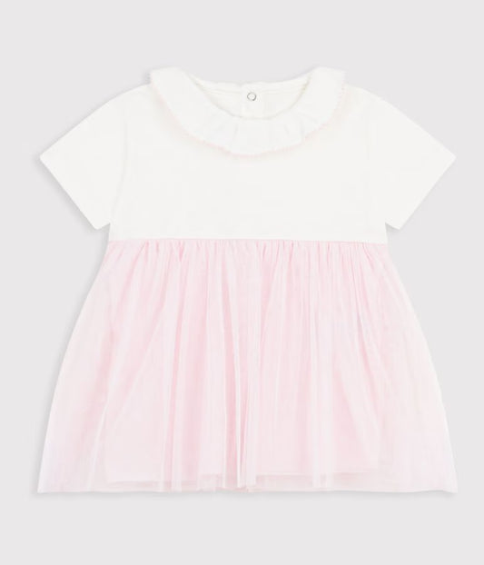 Robe bi-matière manches courtes