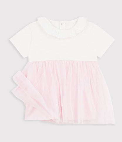 Robe bi-matière manches courtes
