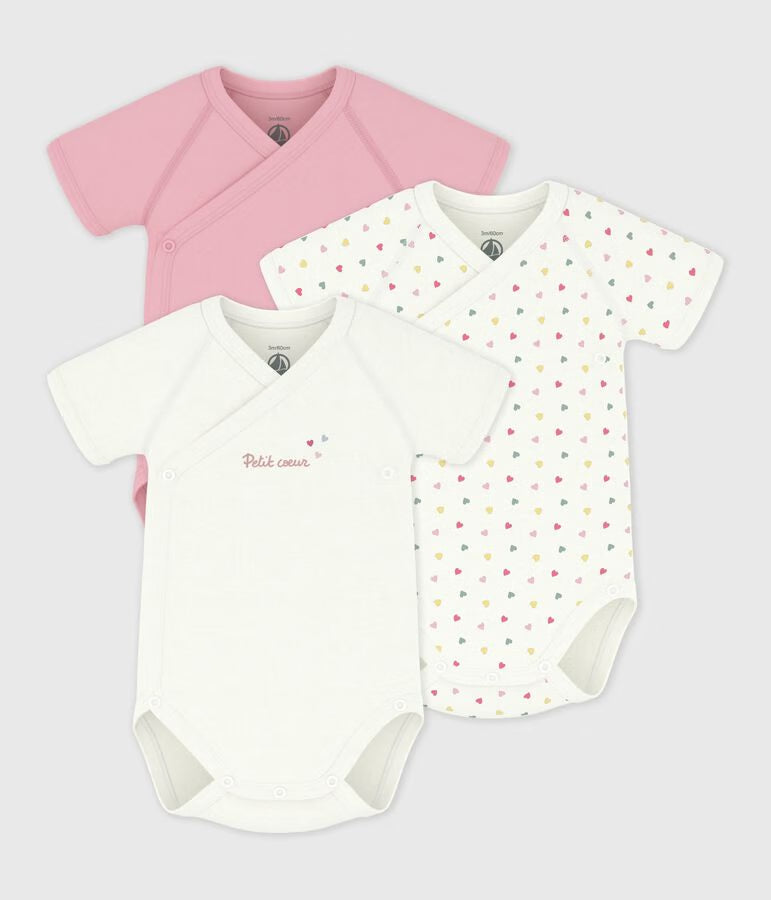 Lot de 3 bodies manches courtes croisés