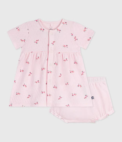 Robe bébé en coton avec son bloomer