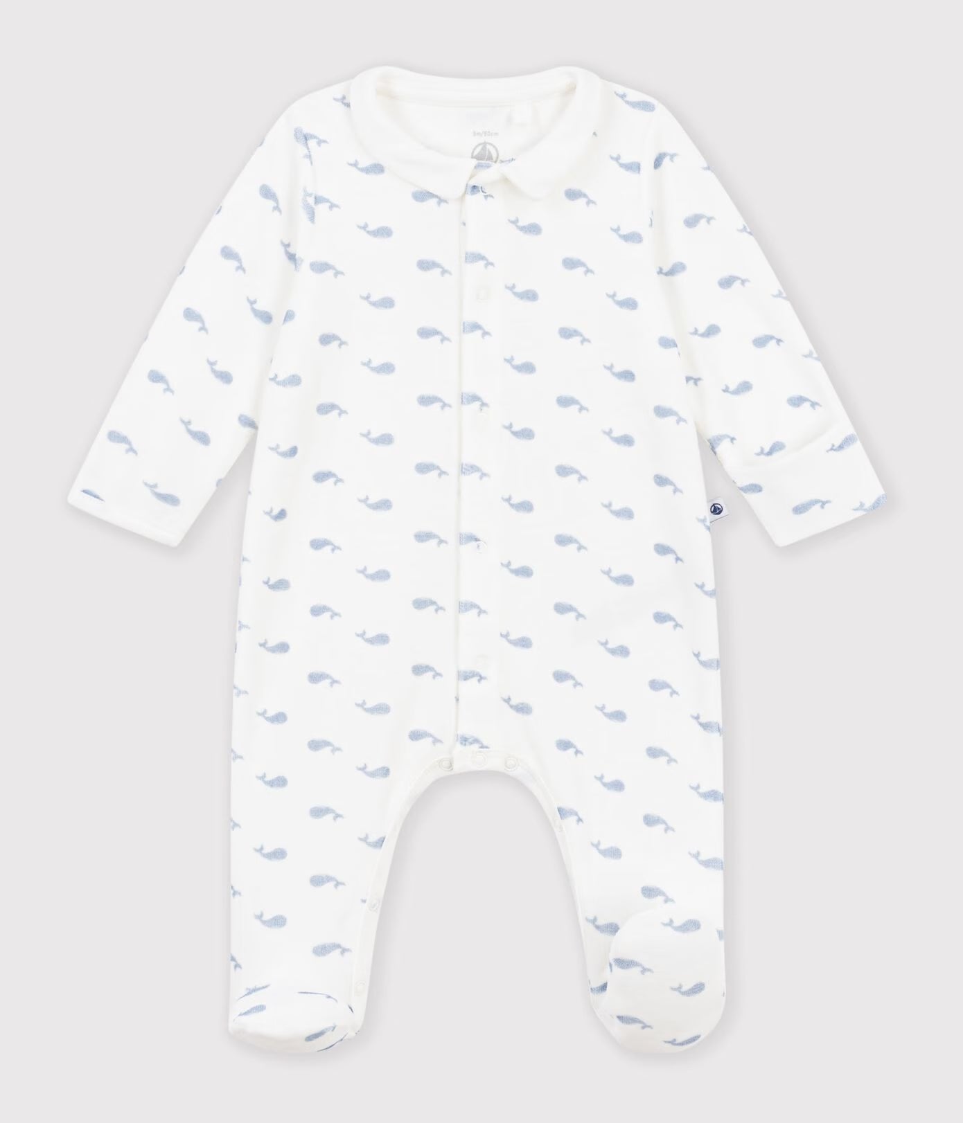 Pyjama bébé en velours à col