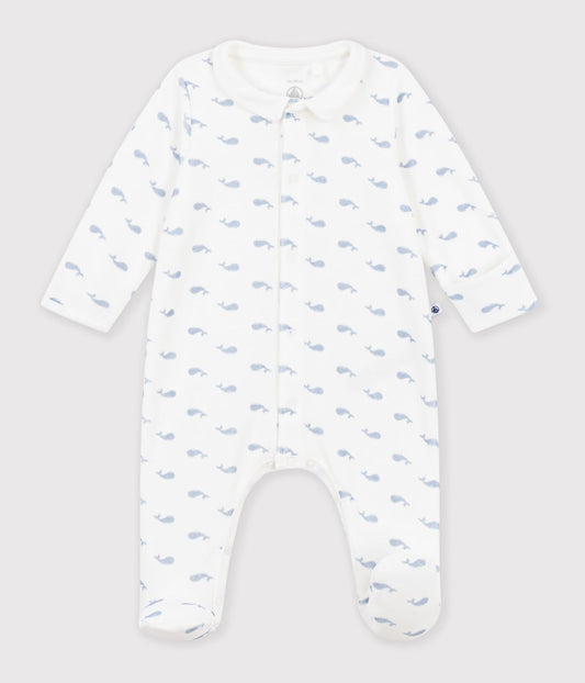 Pyjama bébé en velours à col