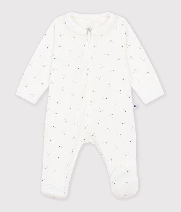 Pyjama zippé bébé en coton à col